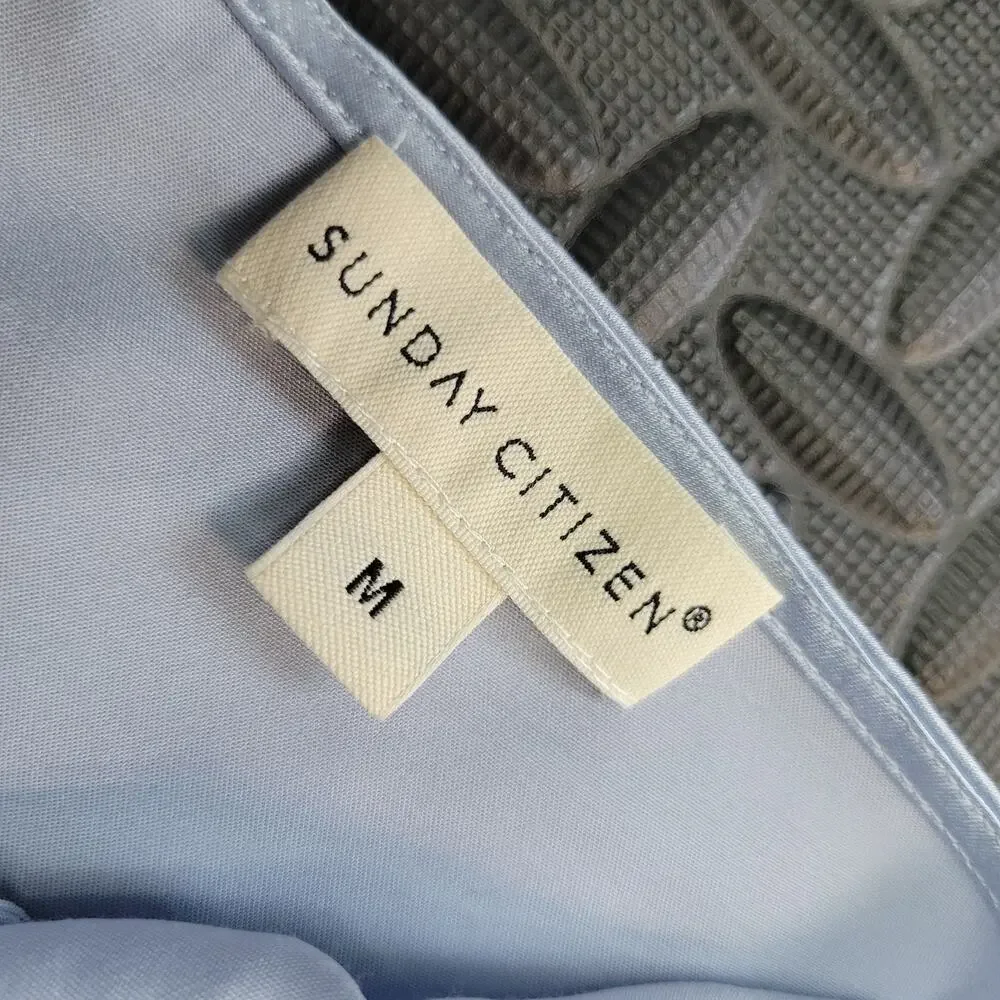 Sunday Citizen EcoSilk Silk Chemise Women's M Blue Lace Luxury Sleepwear
